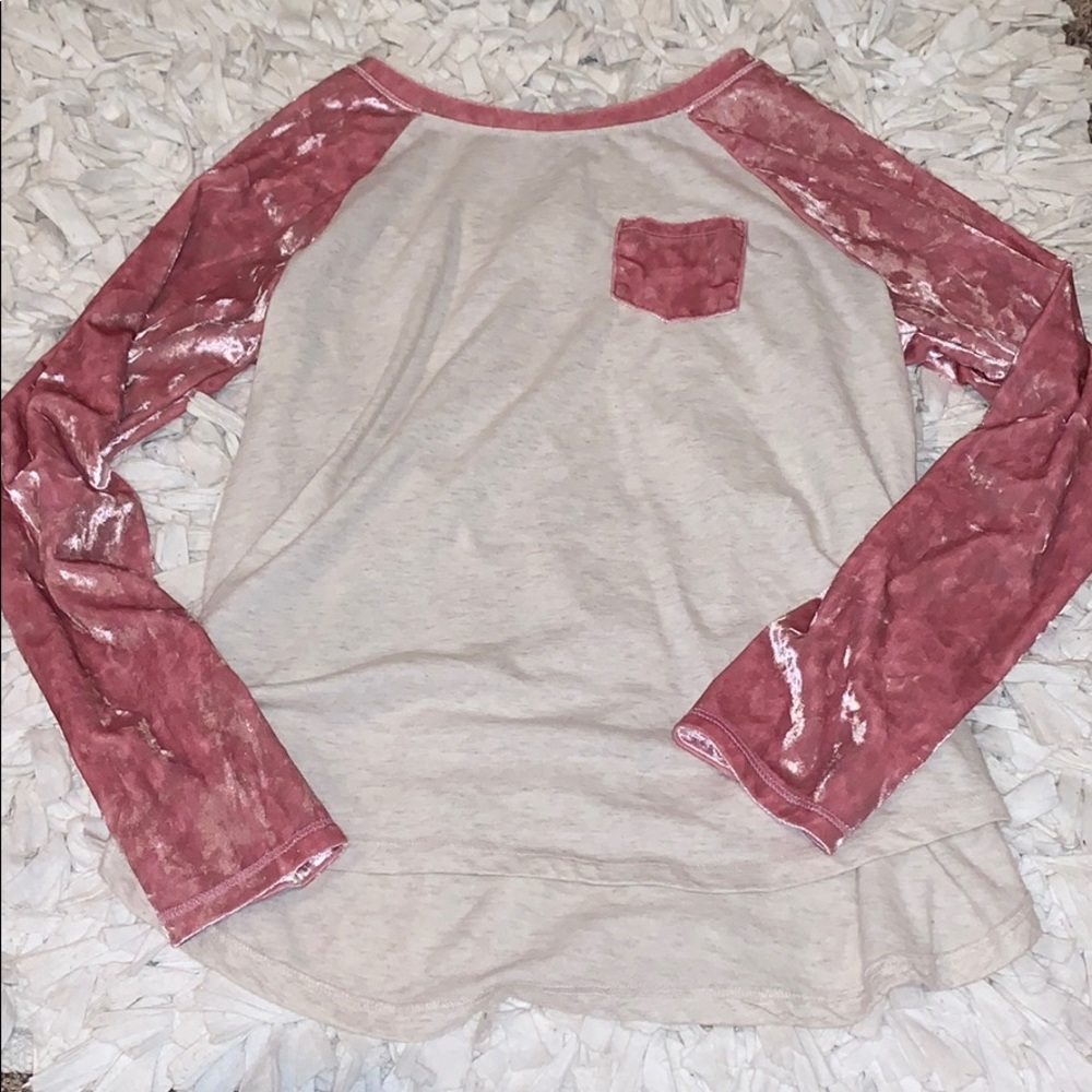 Cream and pink velvet kinds dress long sleeve